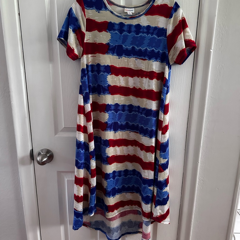 LuLaRoe Red White and Blue Dress